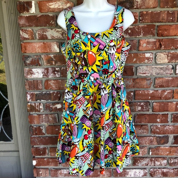 Folter Dresses & Skirts - Folter snack attack sleeveless retro dress sz L